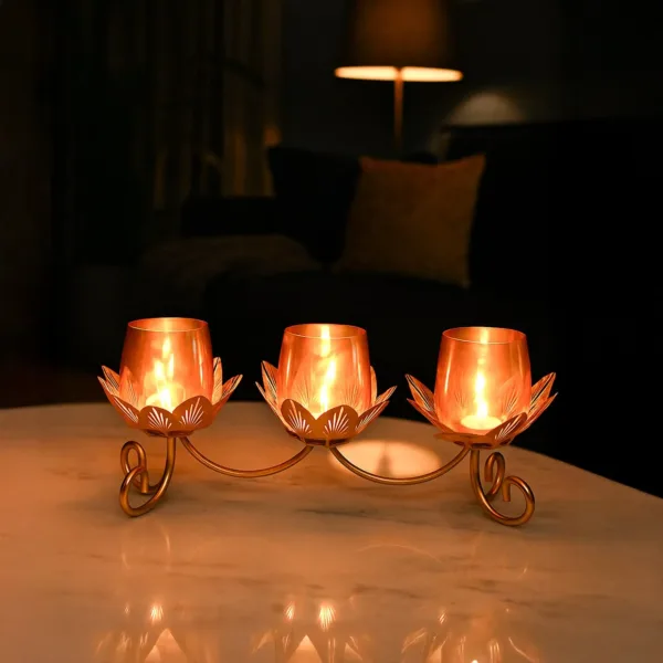 VON CASA Three Votive T-Light Holder – Modern Elegance