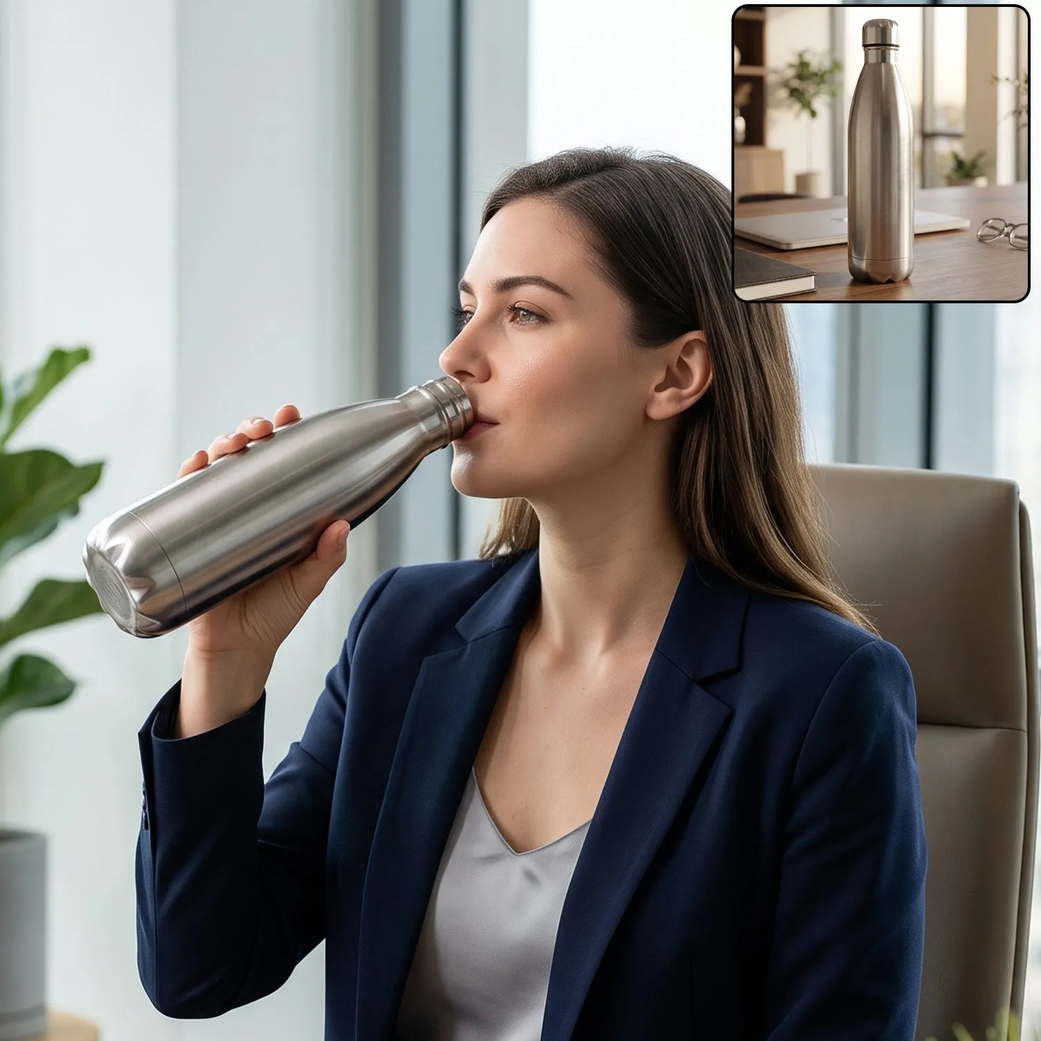 Premium Stainless Steel Vacuum Insulated Water Bottle 1000 ML Hot Cold Flask (1 Pc) - Buy Online at Alikart