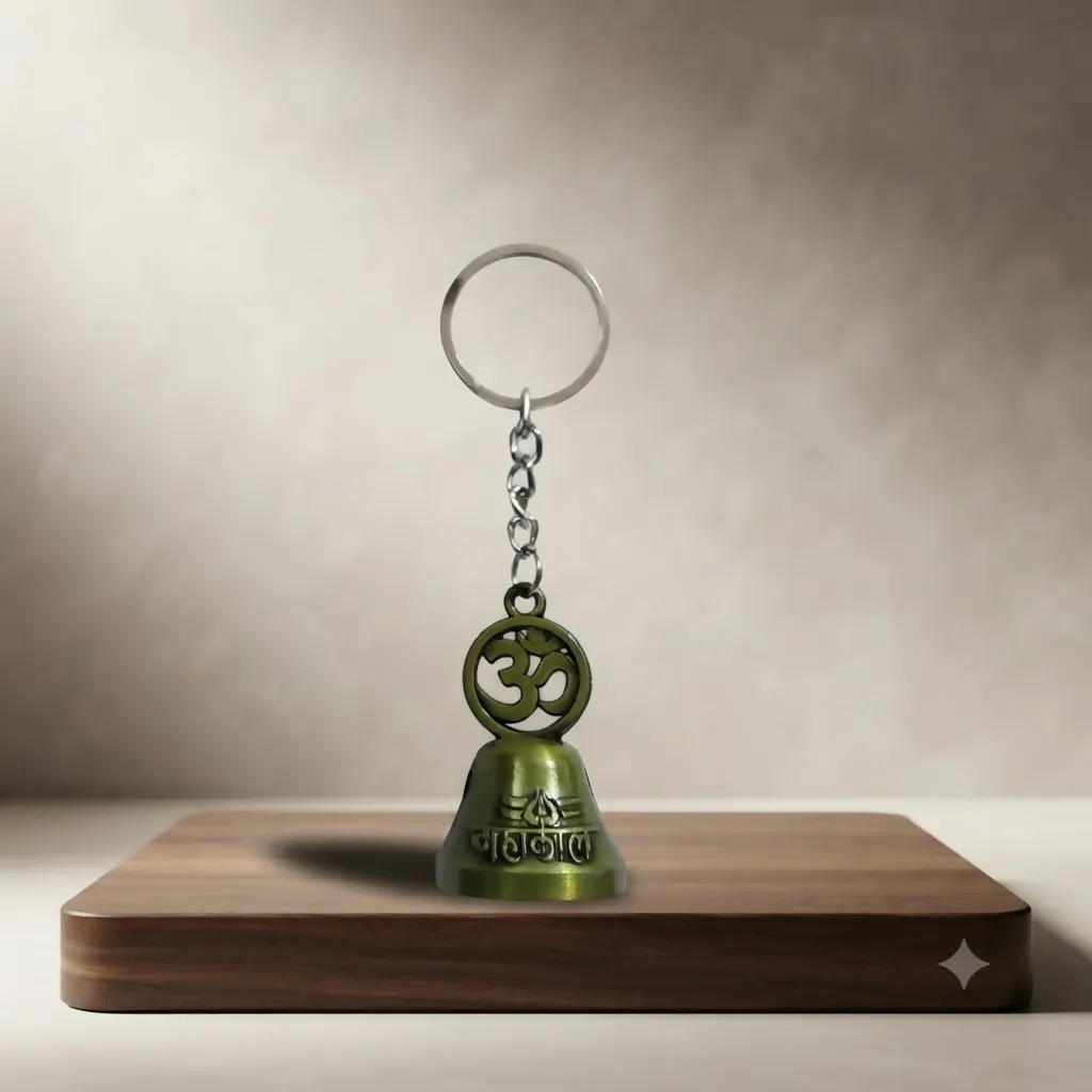 Om Symbol Metal Keychain for Car & Bike Keys Mahakal Metal Keychain - Detailed Feature View 7