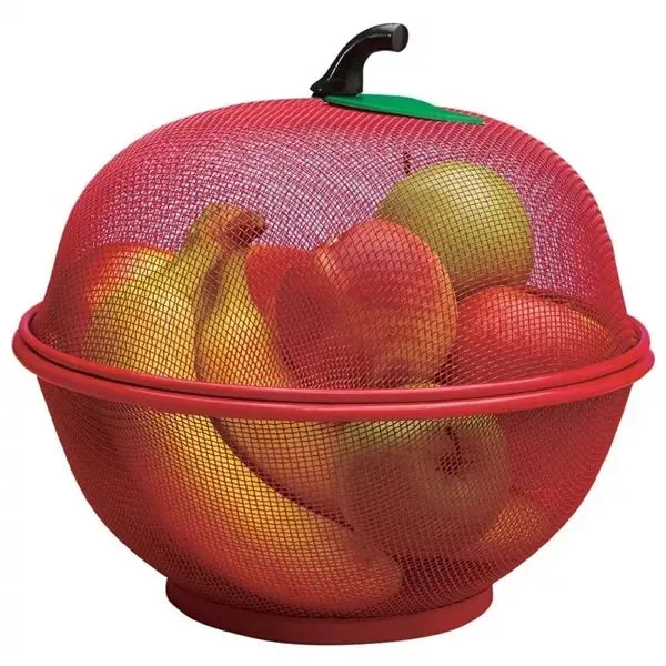 Premium Mesh Fruit Basket – Apple Shape, Metal Wire Fruit Holder for Kitchen, Dining Table & Countertop (Random color-Pack of 1) - Buy Online at Alikart