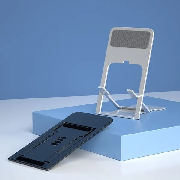 Foldable Adjustable Phone & Tablet Holder | Portable Tabletop Mobile Stand with Stable Base - Detailed Feature View 5