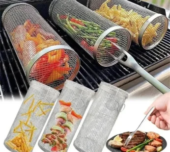 Stainless Steel BBQ Grill Basket | Portable Grilling Basket for Vegetables, Fish & Meat