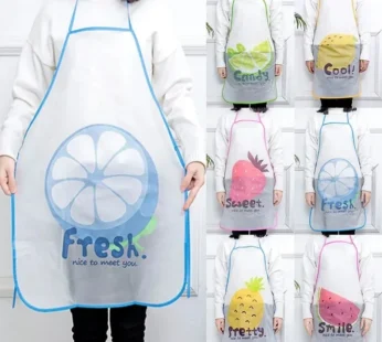 Waterproof Fruit Print Apron – Cooking, Baking & Cleaning Protection (Random color- Pack of 1)