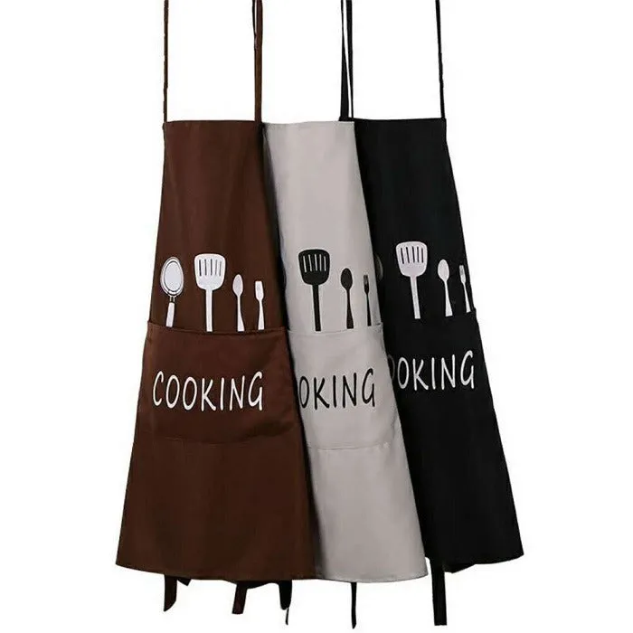 Cooking Print Apron – Waterproof Kitchen Apron for Cooking, Baking & Cleaning (Random Color-Pack of 1) - Detailed Feature View 4