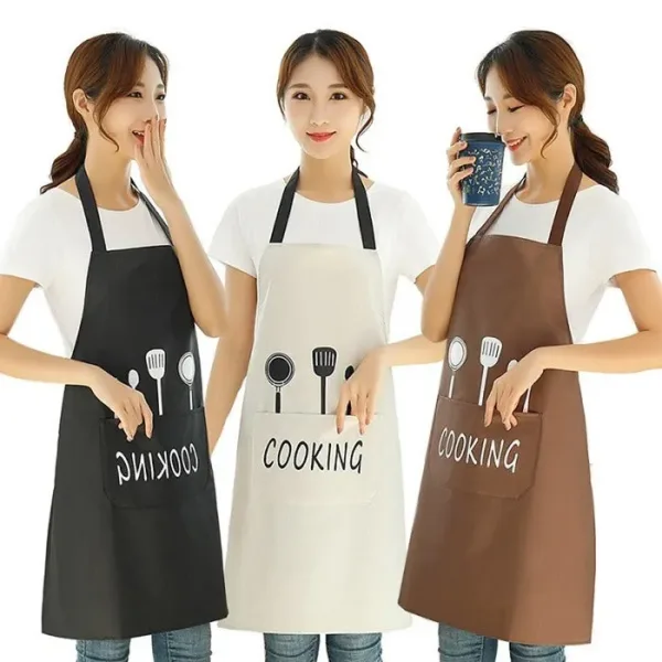 Cooking Print Apron – Waterproof Kitchen Apron for Cooking, Baking & Cleaning (Random Color-Pack of 1)