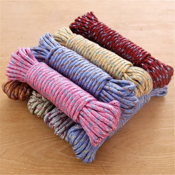 5 Meter Nylon Clothesline Rope (Pack of 3) – Strong Portable Laundry Drying Line for Home, Hostel, Travel & Outdoor Use (Random Color)