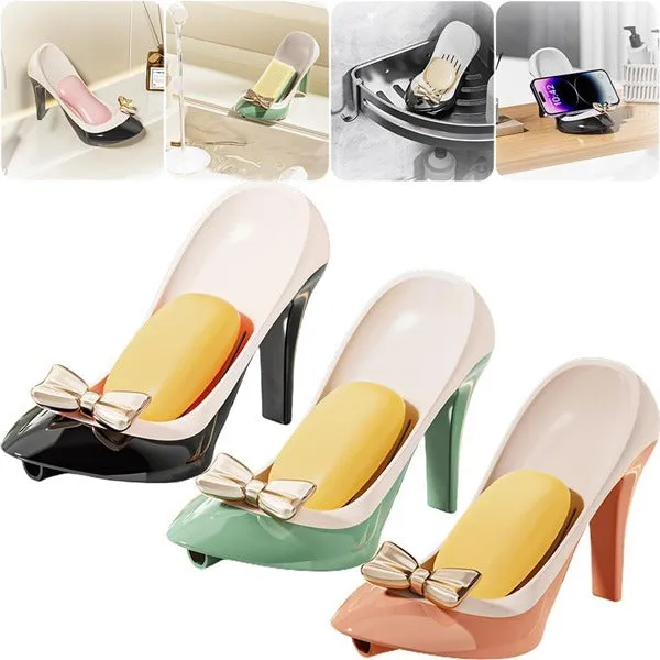 Premium High Heels Shape Suction Soap Holder – Wall-Mounted Plastic Soap Stand for Bathroom & Kitchen (Random color-Pack of 1) - Buy Online at Alikart