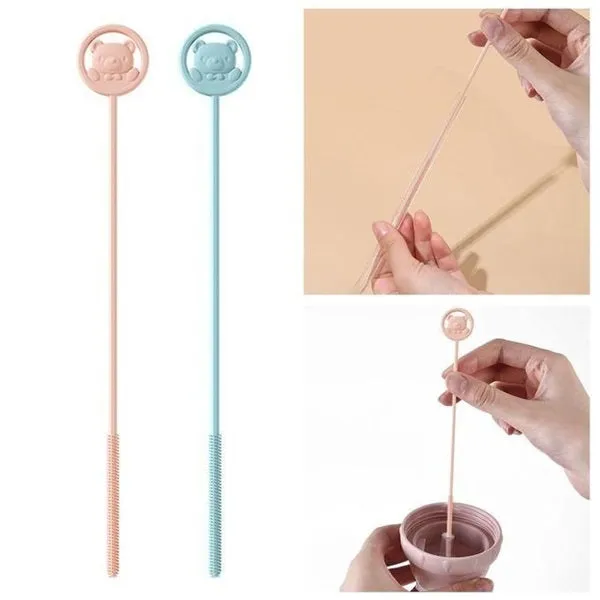 Premium Silicone Straw Cleaning Brush Long - Bristle Cleaner for Stainless Steel Drink Straws Heavy Duty Brushes for Washing Glass Silicone Metal Straws Tea Pot Spout Mini Micro Bottle - Buy Online at Alikart
