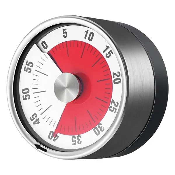 Premium Stainless Steel 60-Minute Kitchen Timer | Mechanical Countdown Timer with Loud Alarm, Magnetic Back & Stand - Buy Online at Alikart