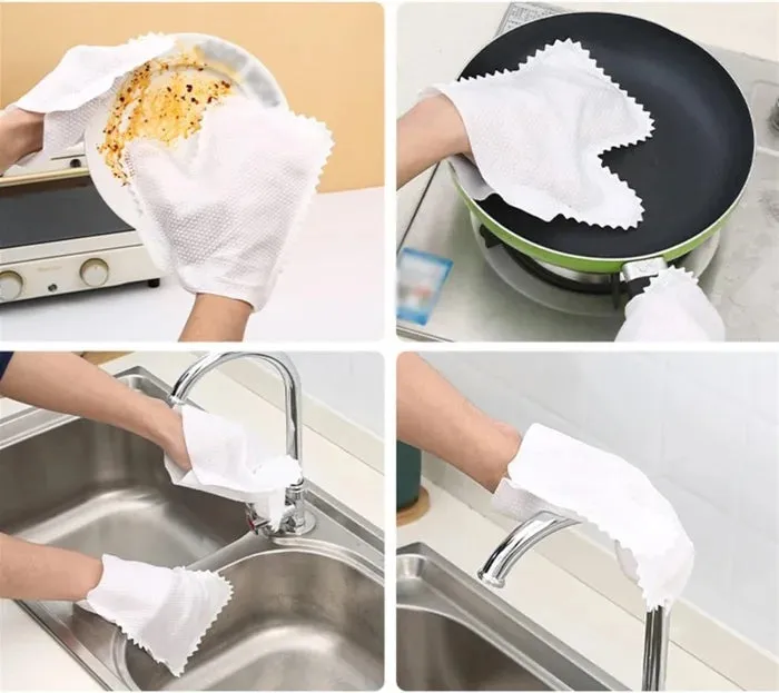 Disposable Rag Cleaning Gloves (Pack of 10 Pcs) - Detailed Feature View 1