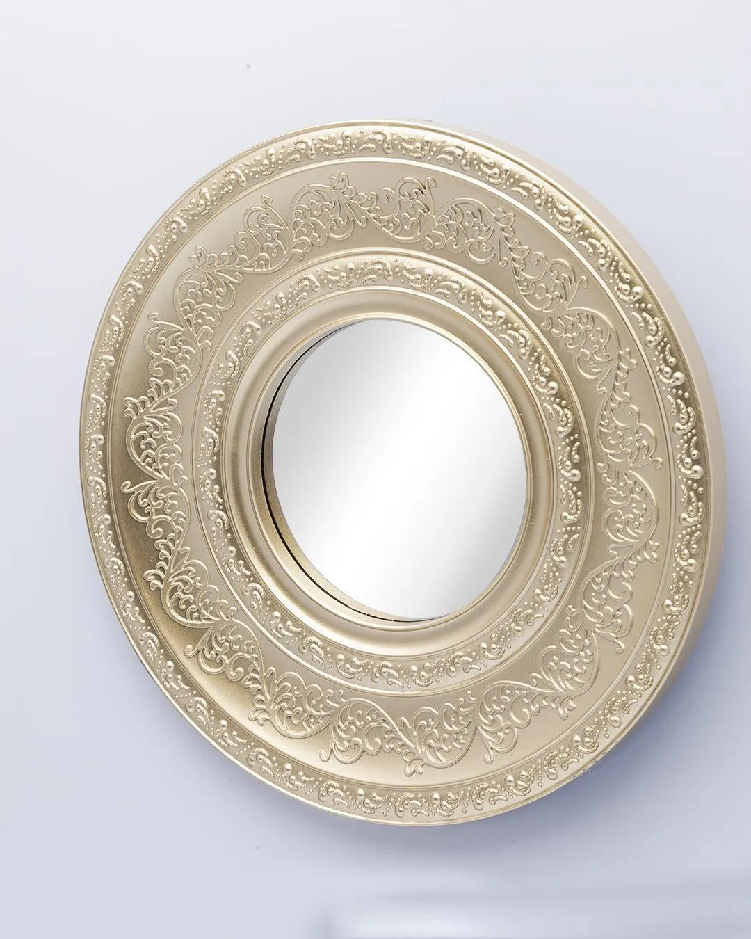 Wall Mirror, Wall Décor, Antique Finish, Champagne Colour, Plastic, Set of 3 - Detailed Feature View 4