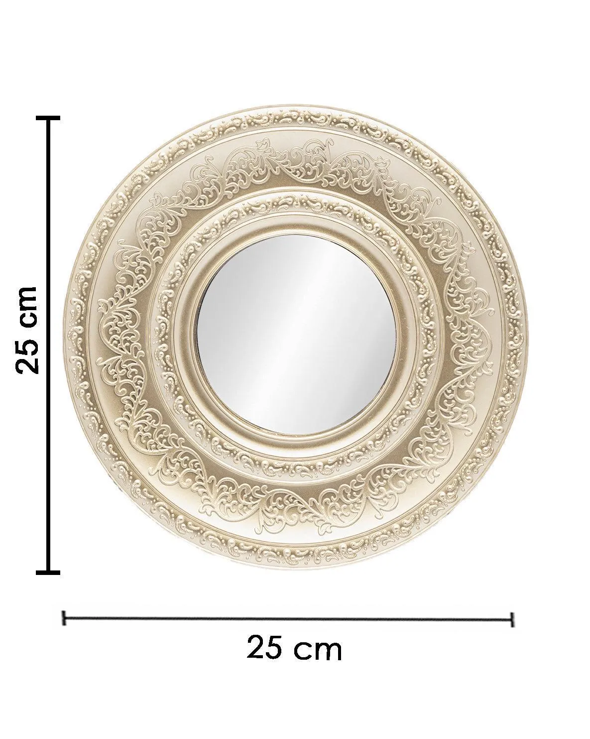 Wall Mirror, Wall Décor, Antique Finish, Champagne Colour, Plastic, Set of 3 - Detailed Feature View 9