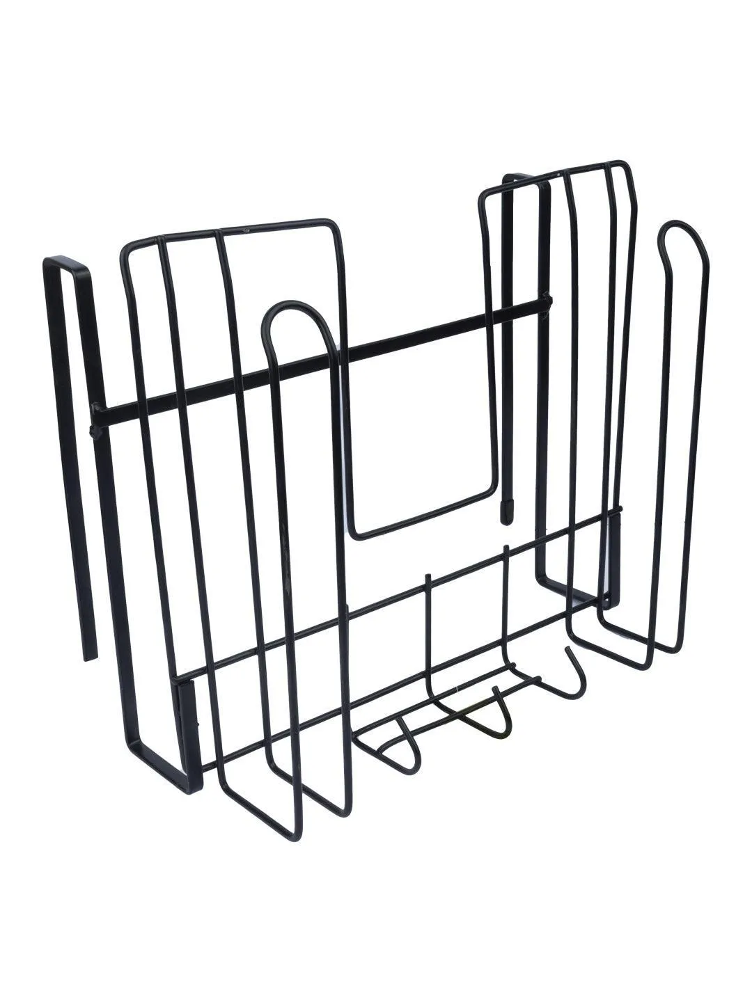 Wall Mount Pot Lid Organizer, Steel Storage Rack - Detailed Feature View 1