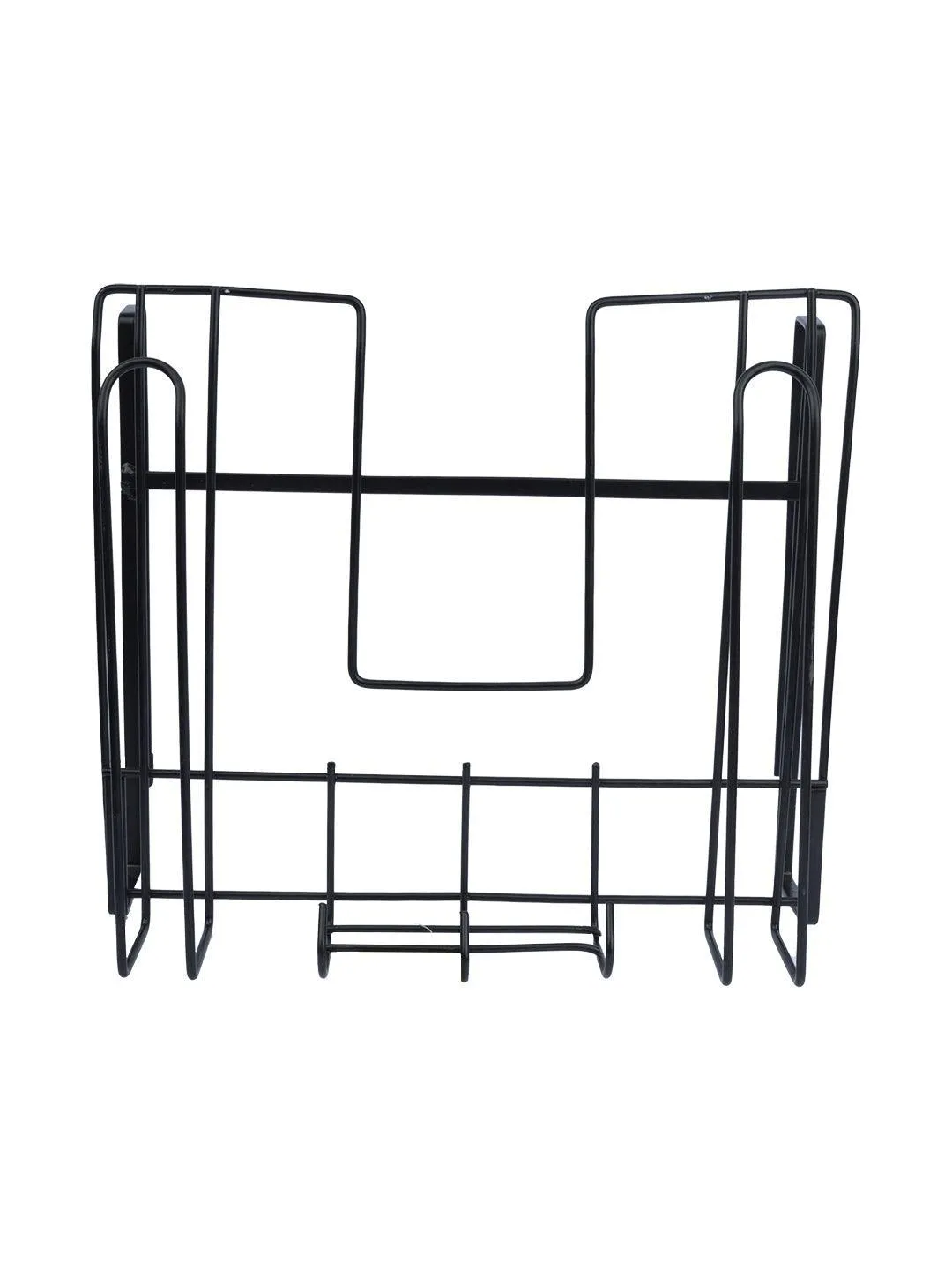 Wall Mount Pot Lid Organizer, Steel Storage Rack - Detailed Feature View 2