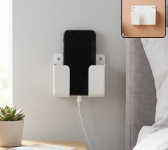 Self Adhesive Wall Mounted Mobile Phone Holder Stand with Charging Slot (1 Pc)