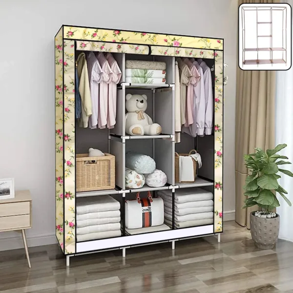 Portable Fabric Wardrobe Closet – 8 Spacious Compartments & Foldable Design