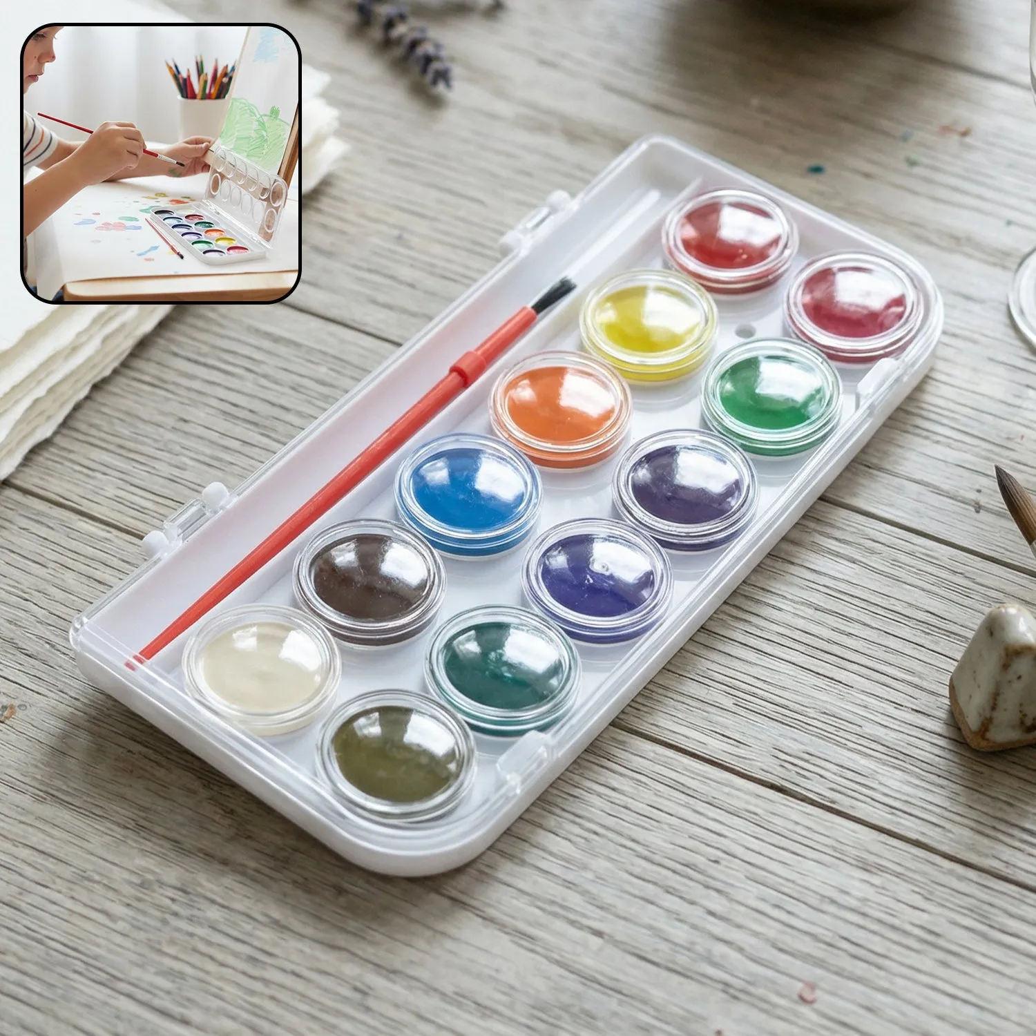 Watercolour Paint Set for Kids – Vibrant Colors & Portable Design - Detailed Feature View 1