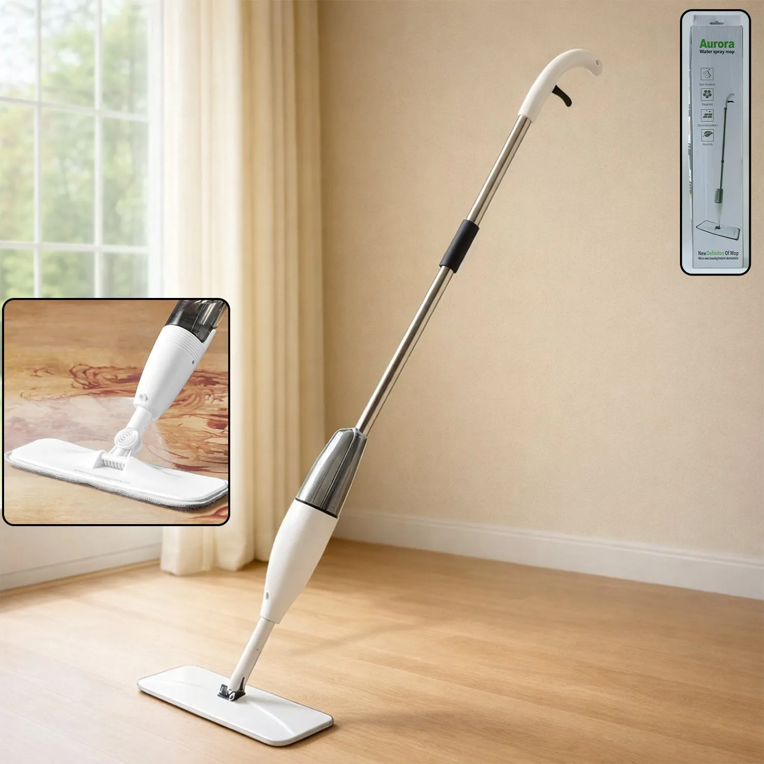Premium Multipurpose Spray Flat Mop – Easy Handle & Reusable Microfiber Pad - Buy Online at Alikart
