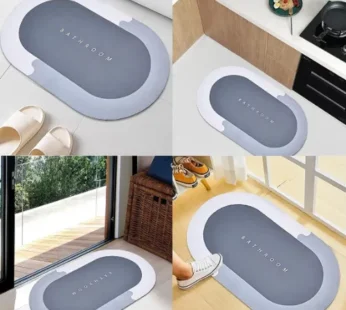 Water Absorbent Bathroom Door Mat – Non Slip Mat for Bathroom Cushion (Random color-Pack of 1)