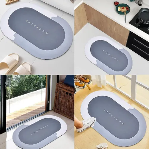 Premium Water Absorbent Bathroom Door Mat - Non Slip Mat for Bathroom Cushion (Random color-Pack of 1) - Buy Online at Alikart