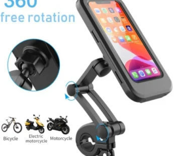 Waterproof Motorcycle Mobile Phone Holder – 360° Rotating Bike & Scooter Mount for Smartphones | Shockproof & Secure Phone Stand (Pack of 1)