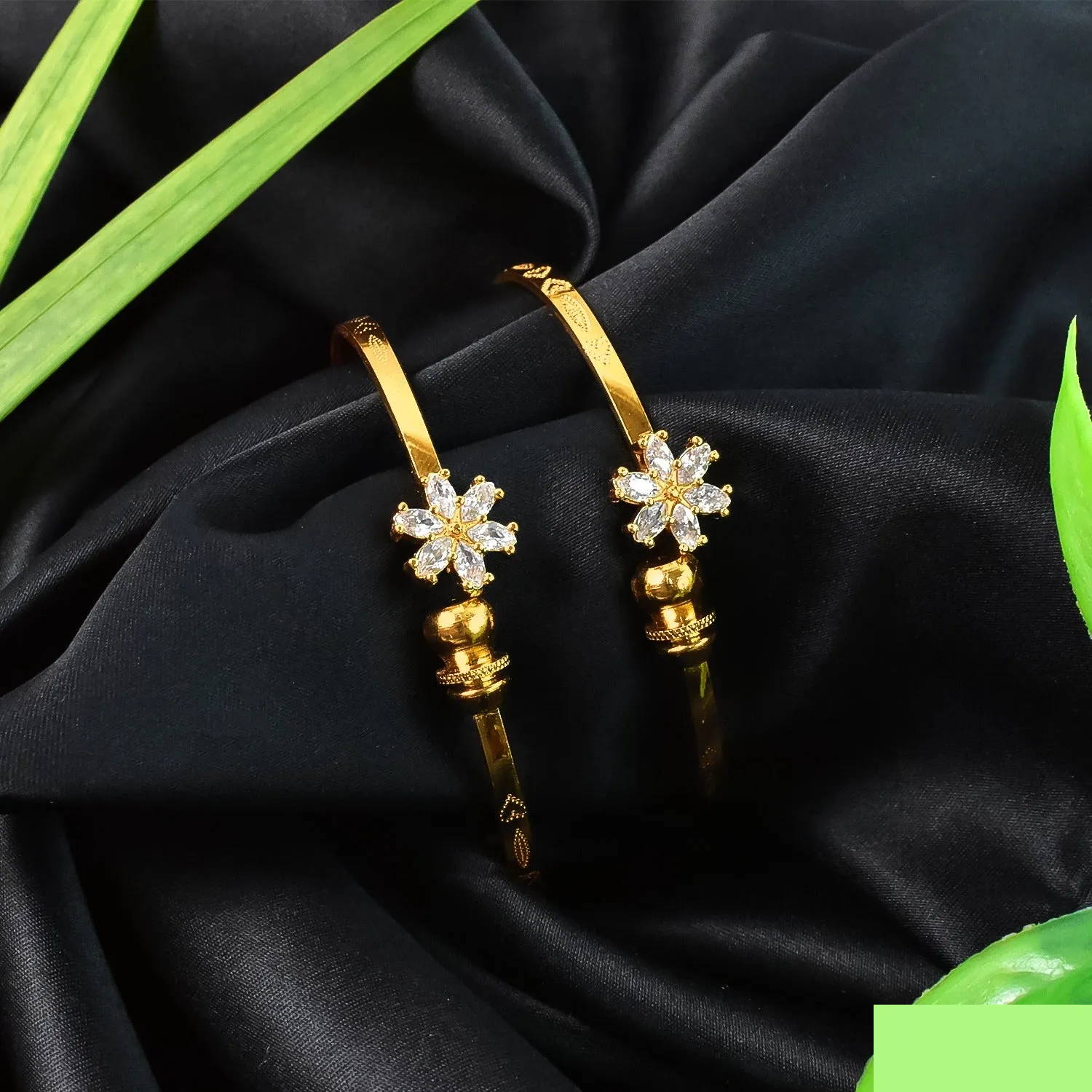 Premium Golden Bangles - Elegant Pair with Timeless Shine - Buy Online at Alikart