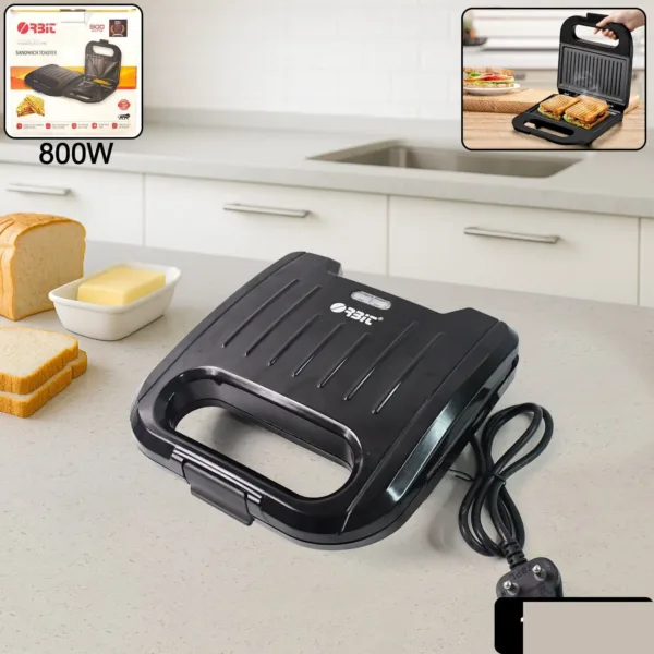 Sandwich Toaster – 800W Fast Toasting with Non-Stick Plates