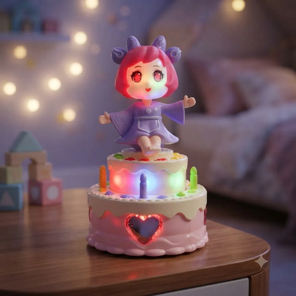 Premium Rotate Cake Girl Electric Toy with Lights & Music – Dancing Musical Toy for Kids - Buy Online at Alikart