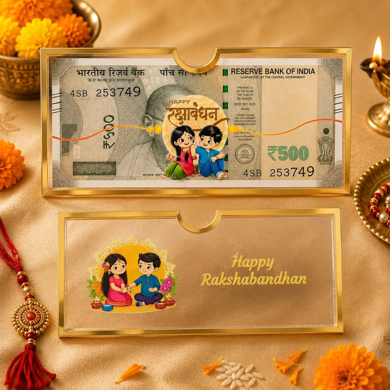 Premium Rakshabandhan Acrylic Envelope Gift Cover | Premium Transparent Acrylic Envelope for Rakhi Gifting | Beautiful Rakhi Special Gift (Pack of 1) - Buy Online at Alikart