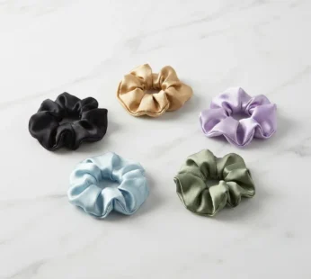 Tiny Satin Scrunchies for Girls & Women | Soft Mini Hair Ties for Everyday Styling (Pack of 5)