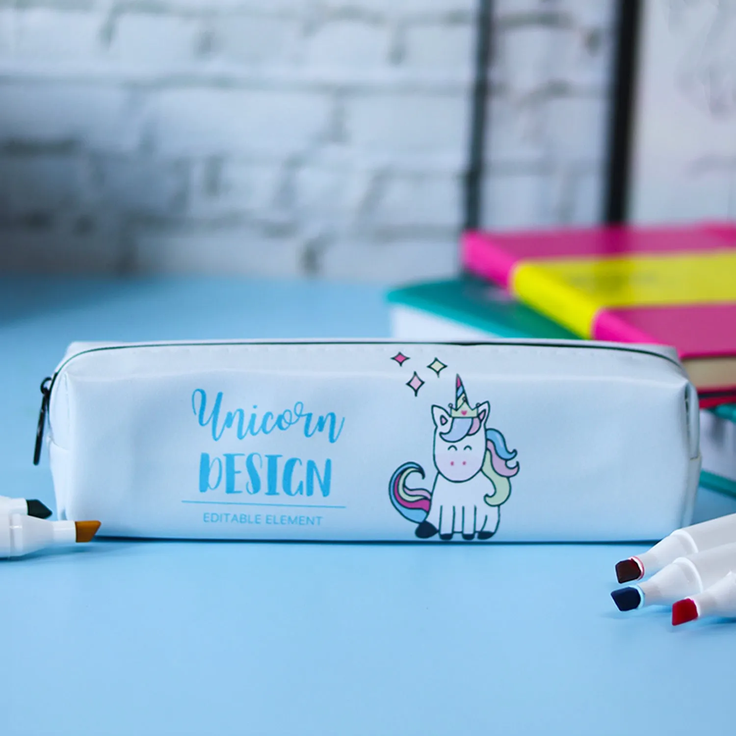 Premium White Unicorn Cute Pencil Pouch - Buy Online at Alikart