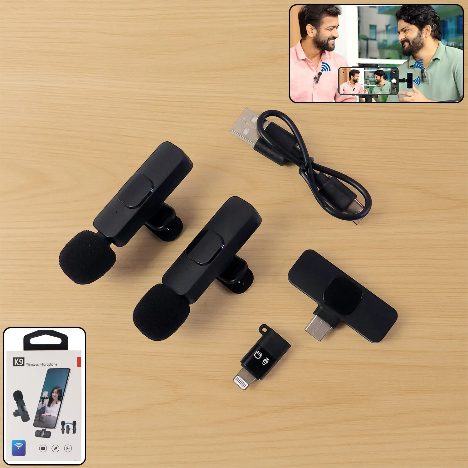 Premium Dual Wireless Microphone Set – Rechargeable Clip-On Lavalier Mics - Buy Online at Alikart