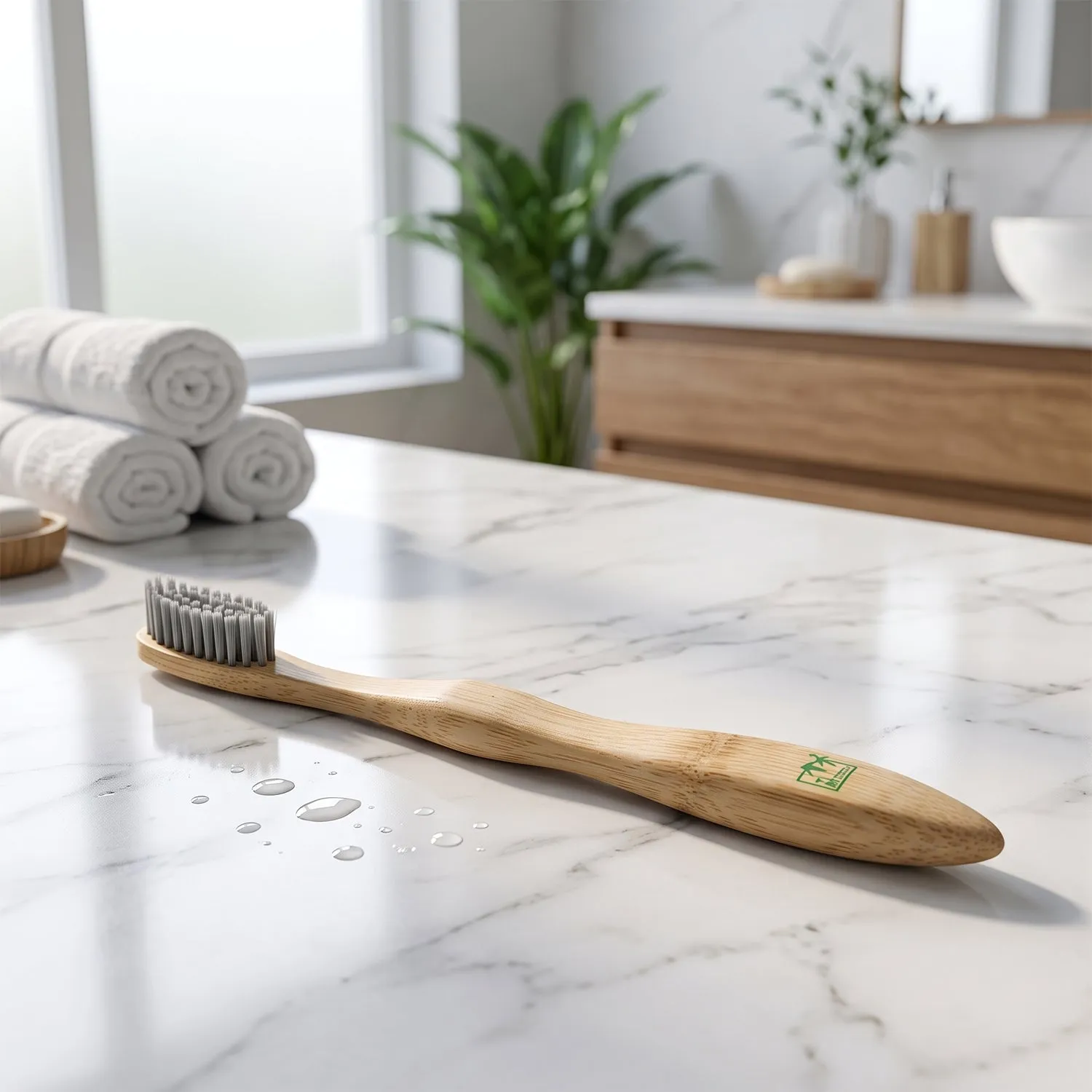 Soft Bristle Bamboo Toothbrush, Eco-Friendly Wooden Toothbrush for Adults (1 Pc) - Detailed Feature View 3