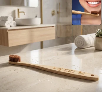 Soft Bristle Bamboo Toothbrush, Eco-Friendly Wooden Toothbrush with Engraved Handle (1 Pc)