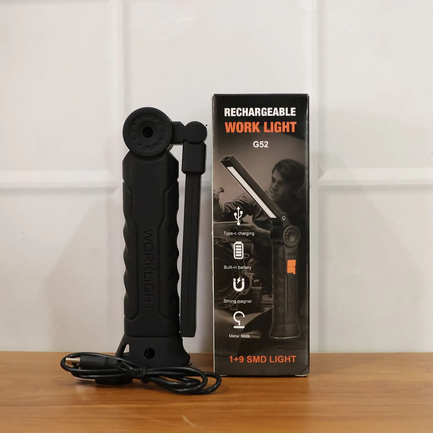 Rechargeable LED Work Light – 360° Adjustable Head & Magnetic Base - Detailed Feature View 9