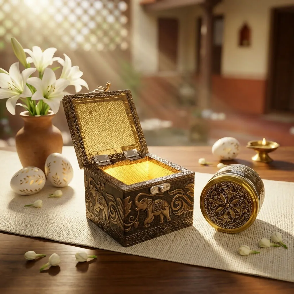 Brass Elephant Keepsake Box – Elegant Heritage Decor for Gifts