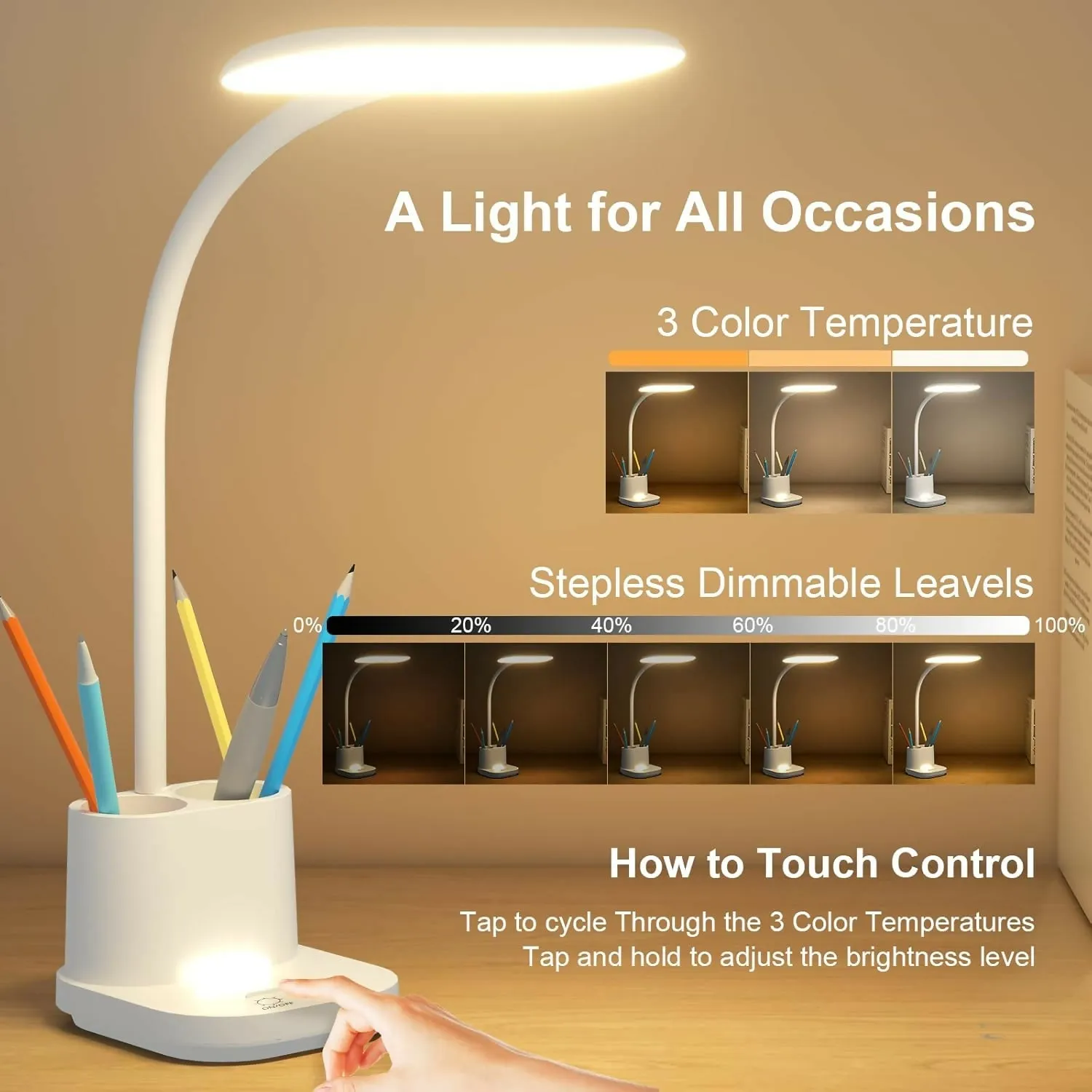 Multi-Function LED Desk Lamp – Adjustable Light & Organization - Detailed Feature View 3