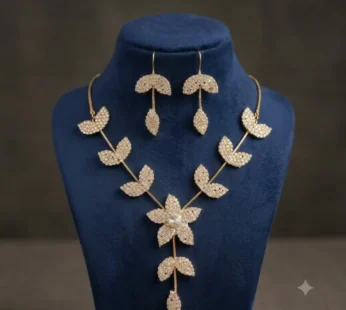 Royal Heritage Gold Plated American Diamond Necklace Set for Women