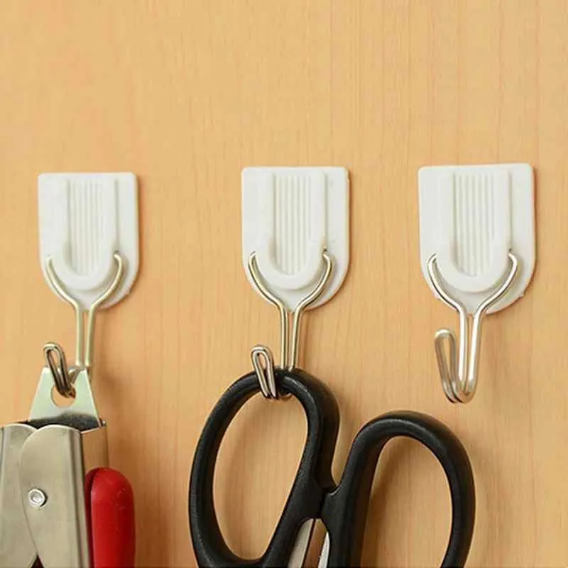 Premium Self-Adhesive Hooks – White 6-Pack for Kitchen & Bath | GlimmerHome - Buy Online at Alikart