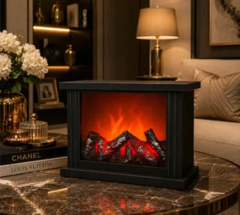Mini Electric Fireplace LED Flame Lamp Decorative Tabletop Light