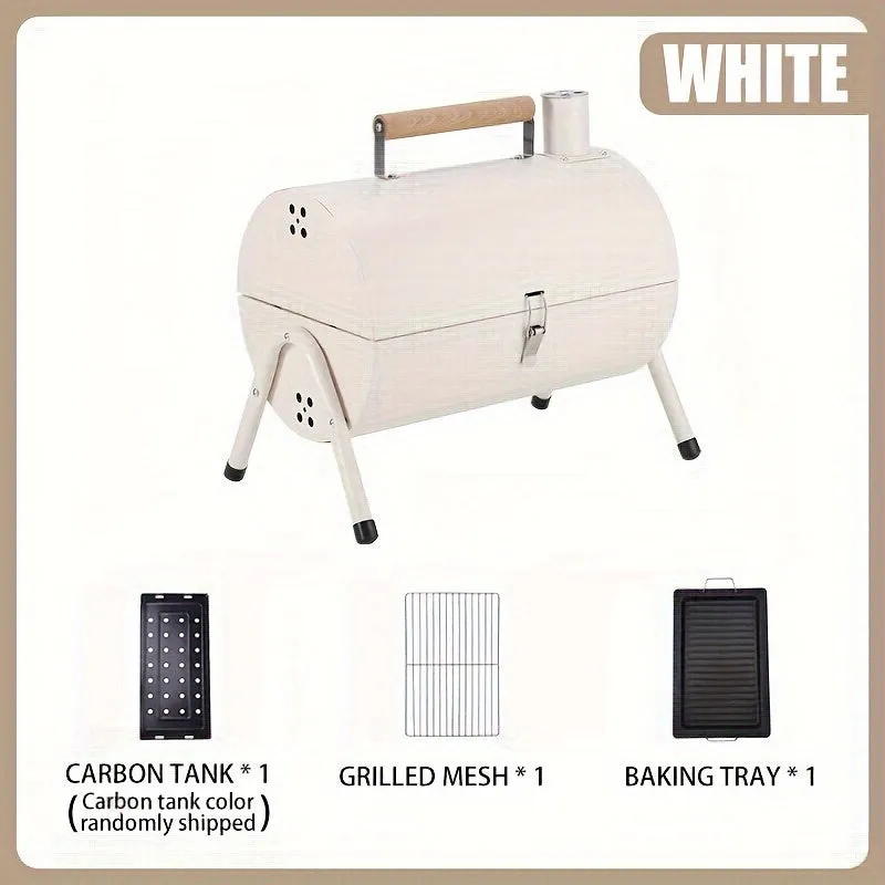 Portable Folding BBQ Charcoal Grill – Outdoor Camping Barbecue with Dual-Sided Grilling Grate & Drip Tray - Detailed Feature View 5