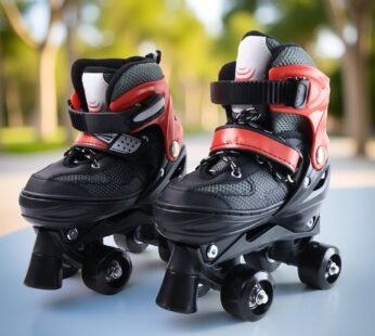 Adjustable Quad Roller Skates – Medium Size with Safety Features for Kids