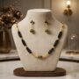 Premium Assamese Ethnic Jewellery Set for Women Black Beads Gold Tone Necklace & Earrings - Buy Online at Alikart