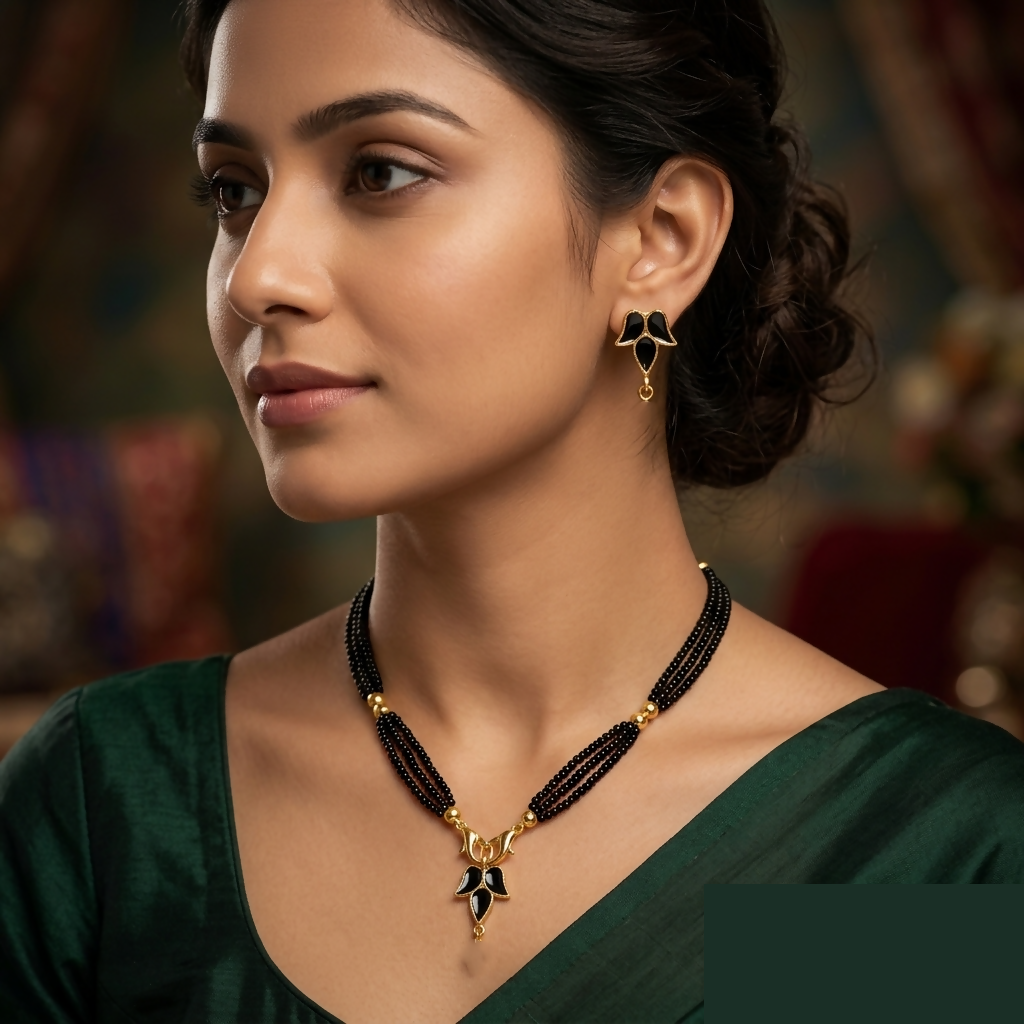 Assamese traditional jewellery Design Jewellery Set For Women Gold Tone Necklace Earrings Combo Set - Detailed Feature View 1
