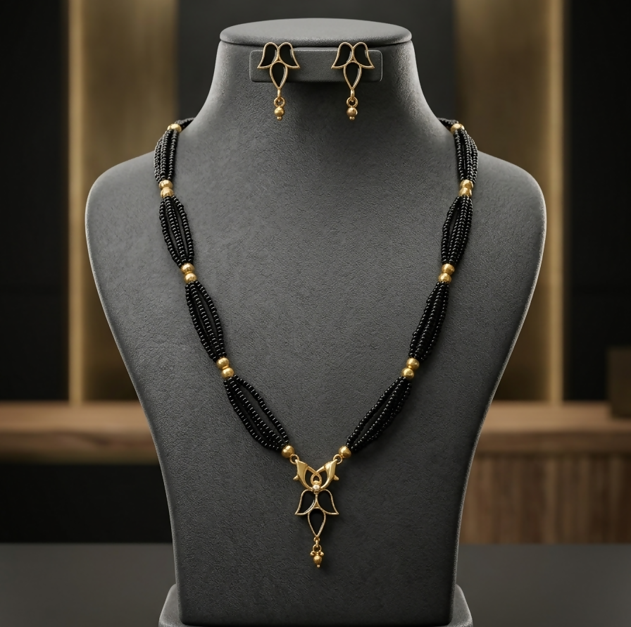 Assamese traditional jewellery Design Jewellery Set For Women Gold Tone Necklace Earrings Combo Set - Detailed Feature View 2