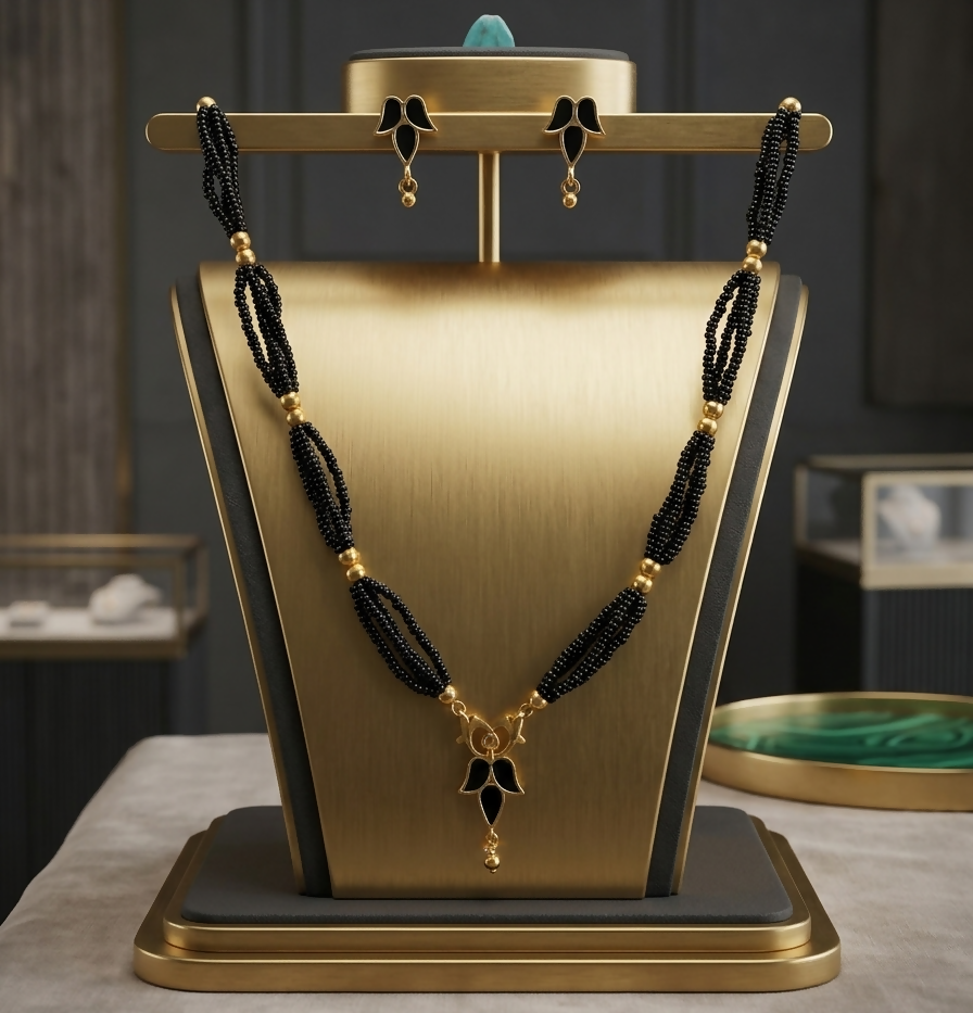 Assamese traditional jewellery Design Jewellery Set For Women Gold Tone Necklace Earrings Combo Set - Detailed Feature View 3