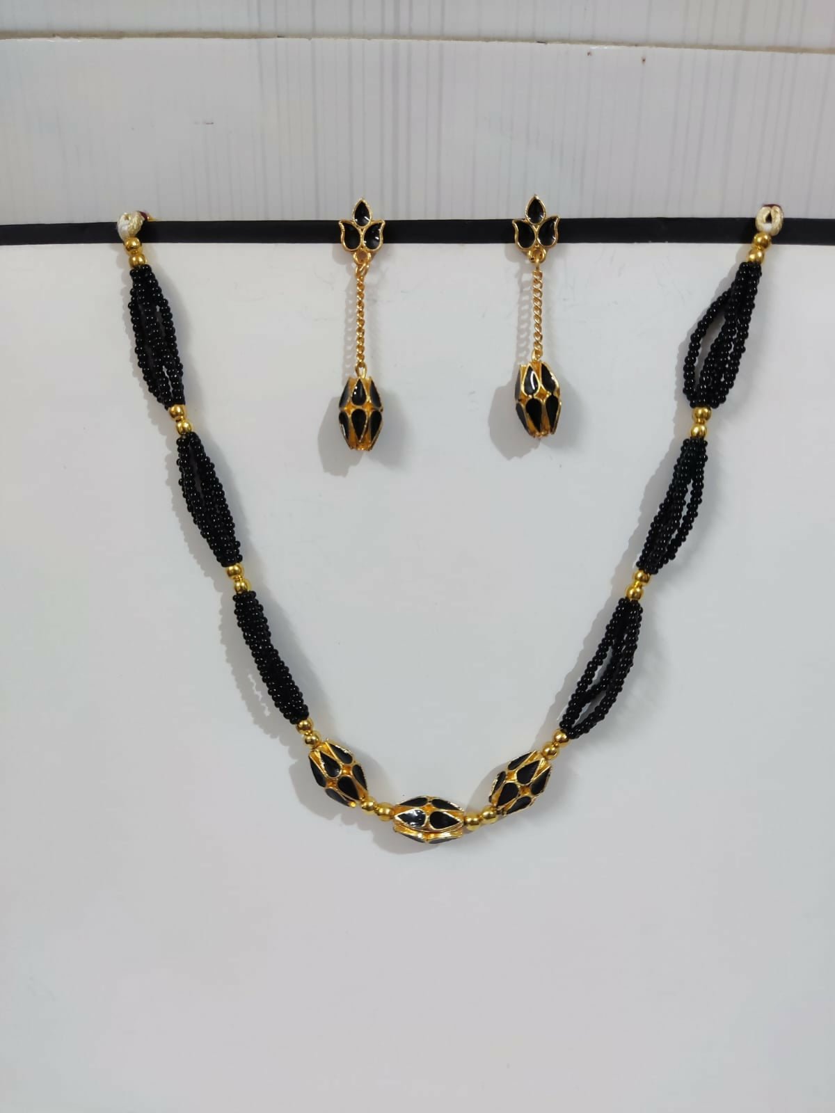Assamese Traditional Jewellery Set for Women Gold Tone Necklace & Earrings Combo - Detailed Feature View 5
