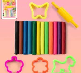 Modelling Clay Set – 12 Non-Drying Bright Shades with Free Moulds