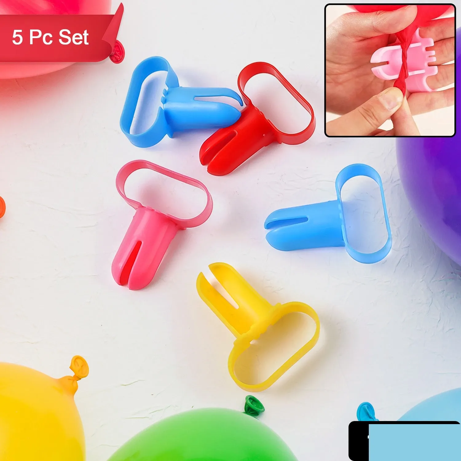 Balloon Tying Tool Set – Ergonomic 5-Piece Party Accessory - Detailed Feature View 1