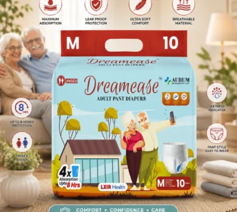 Dreamease Unisex Adult Diaper Pants with 4x Absorption Up to 8 Hrs Wetness Indicator
